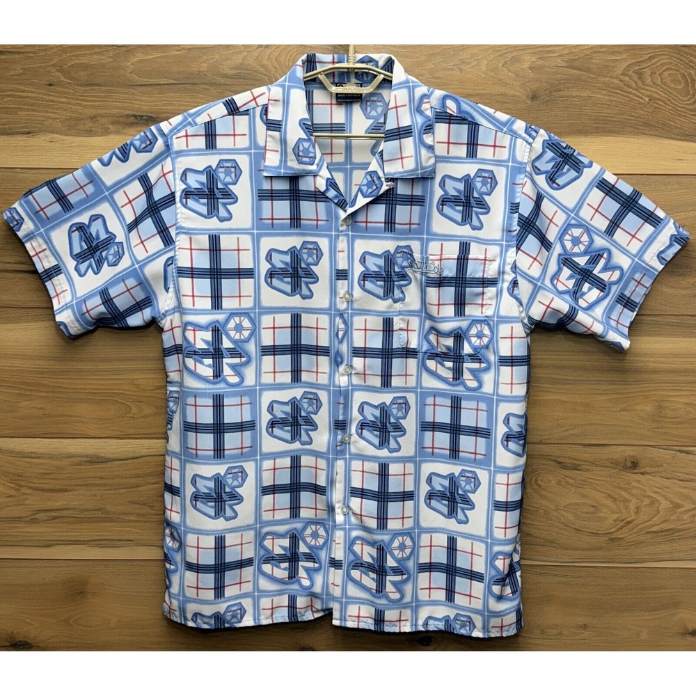 Vintage Southpole Shirt Men's Large Multicolor Printed Short Sleeve Button-Up